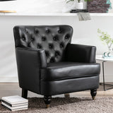 PU Leather Club Chair Black