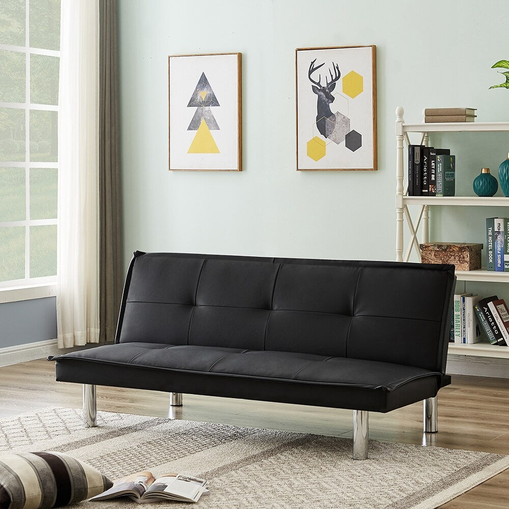 PU Leather Sofa Bed Couch , Convertible Folding Futon Sofa Bed .