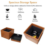 PU Leather Storage Ottoman Cube with Tray, Footrest Stool Seat