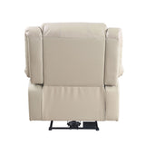 Modern Full of Comfort PU Tight Seat Power Sofa Recliner with USB Port for Living Room or Bedroom for Movie, Beige 12