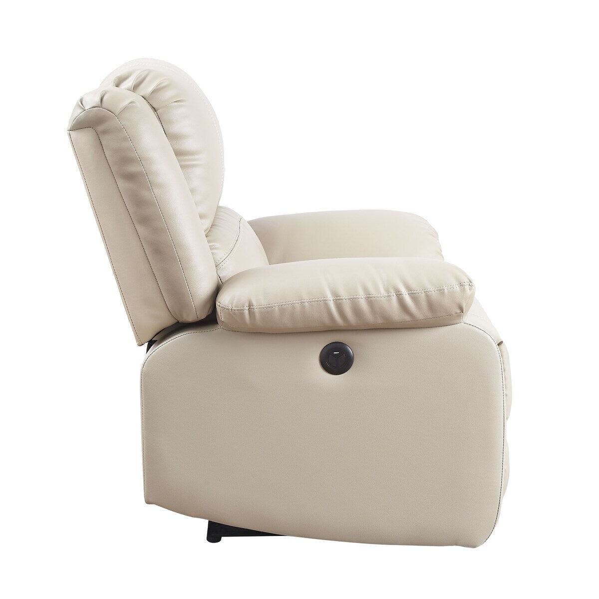 Modern Full of Comfort PU Tight Seat Power Sofa Recliner with USB Port for Living Room or Bedroom for Movie, Beige 12