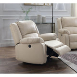 Modern Full of Comfort PU Tight Seat Power Sofa Recliner with USB Port for Living Room or Bedroom for Movie, Beige 12