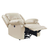 Modern Full of Comfort PU Tight Seat Power Sofa Recliner with USB Port for Living Room or Bedroom for Movie, Beige 12
