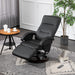 PU Recliner with Footrest, Lounge Chair with 135° Adjustable Backrest, Swivel Wood Base, Padded Seat & Armrests