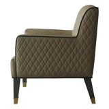 PU Upholstered Accent Chair with 1 Pillow in Tan and Charcoal