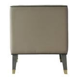 PU Upholstered Accent Chair with 1 Pillow in Tan and Charcoal