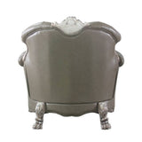PU Upholstered Chair with 1 Pillow in Vintage Bone White