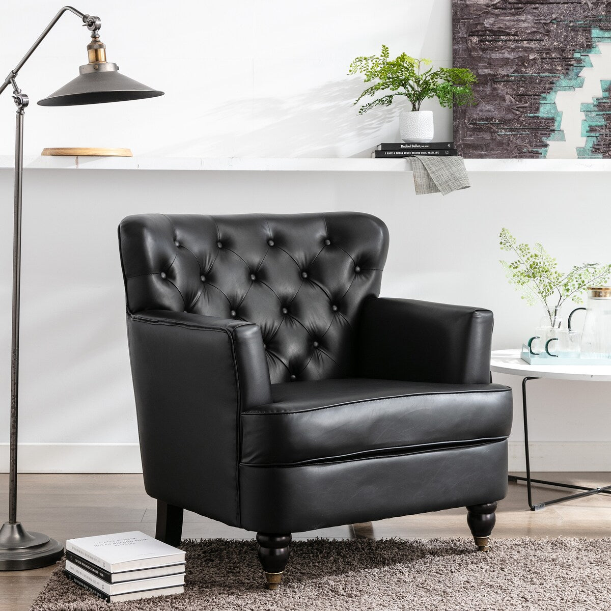 PU leather club chair