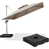 PURPLE LEAF 11ft Square Patio Cantilever Umbrella with Base