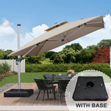 PURPLE LEAF 11ft Square Patio Cantilever Umbrella with Base
