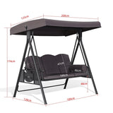 PURPLE LEAF Outdoor Patio Porch Swing with Stand, Chair with Adjustable Tilt Canopy All-Weather Steel Frame for Backyard