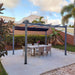 PURPLE LEAF Outdoor Retractable Aluminum Pergola Grey Wood Grain Frame Gazebo With Adjustable Shade Canopy