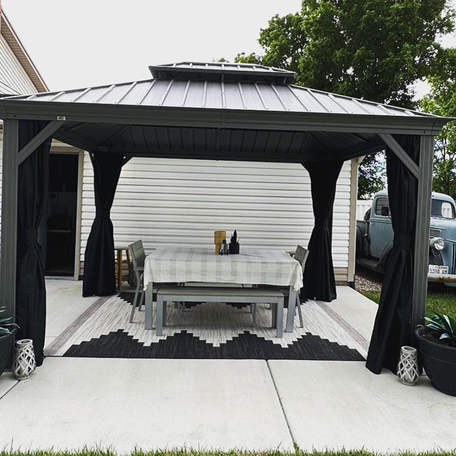 PURPLE LEAF Patio Gazebo for Backyard Hardtop Galvanized