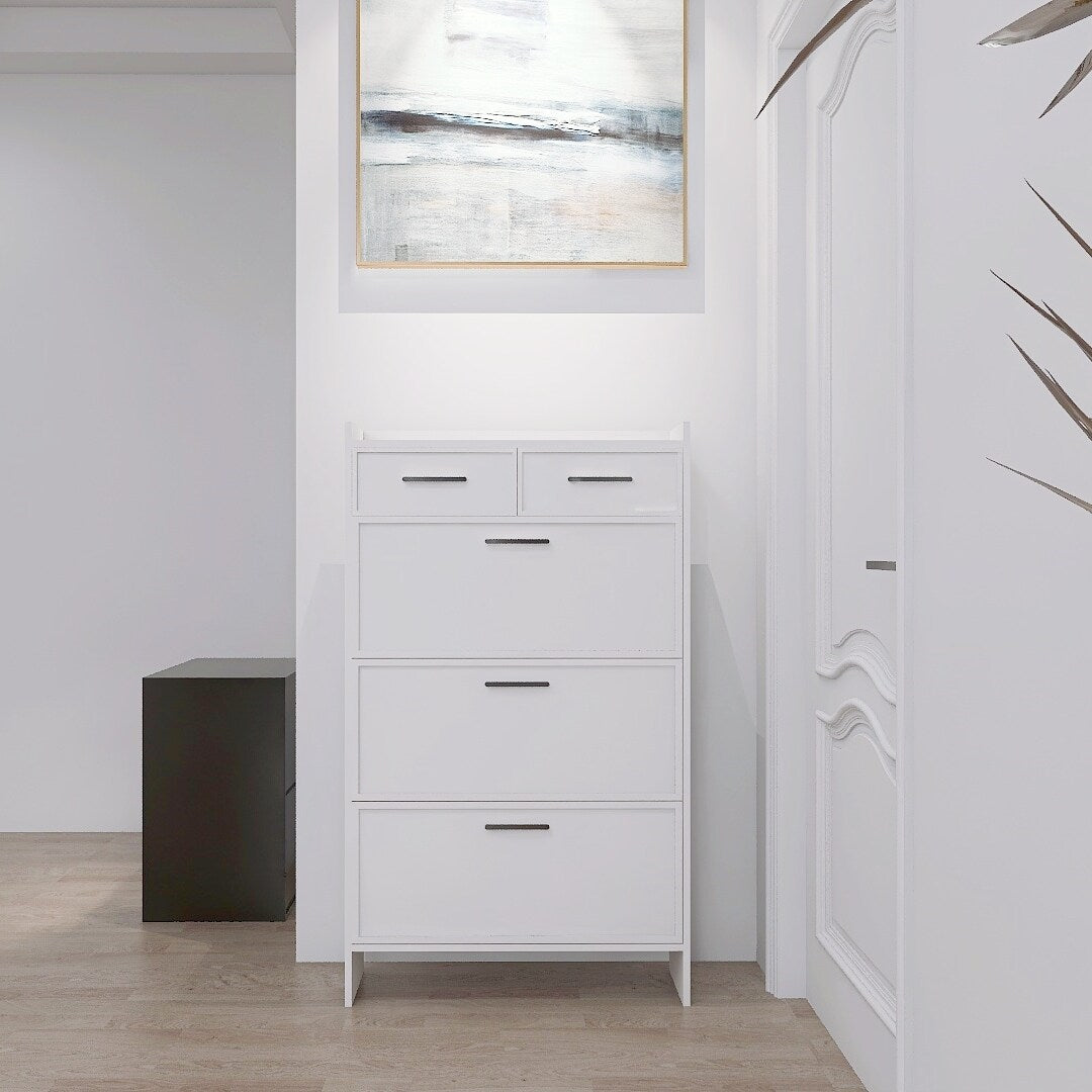 PVC Surface Shaker Shape Door Shoe Rack 3 Doors Shoe Cabinet