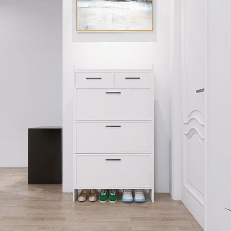 PVC Surface Shaker Shape Door Shoe Rack 3 Doors Shoe Cabinet