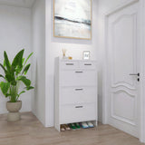 PVC Surface Shaker Shape Door Shoe Rack 3 Doors Shoe Cabinet