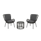 Pabrico Outdoor Wicker Chat Set with Cushions by Christopher Knight Home