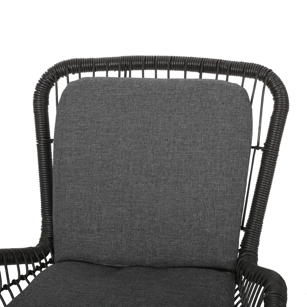 Pabrico Outdoor Wicker Chat Set with Cushions by Christopher Knight Home