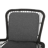 Pabrico Outdoor Wicker Chat Set with Cushions by Christopher Knight Home