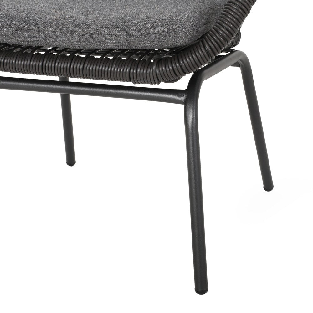 Pabrico Outdoor Wicker Chat Set with Cushions by Christopher Knight Home