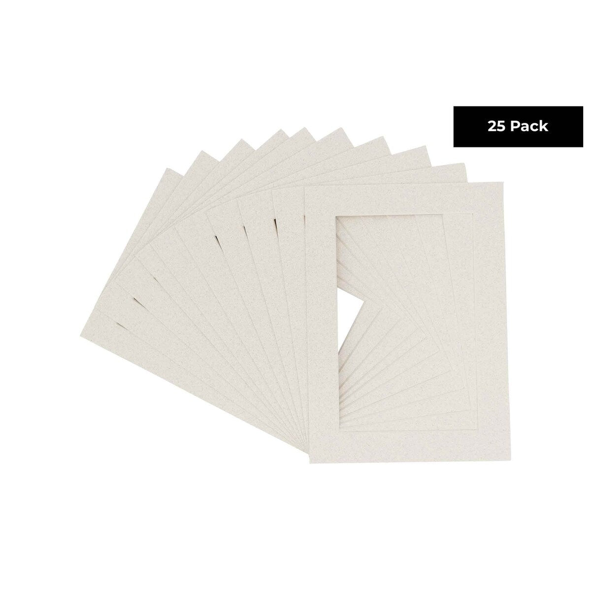 Pack of 25 Acid Free 11x14 Mats Bevel Cut for 8x12 Photos - Oyster Shell White Precut Matboards For Pictures, Photos, Framing