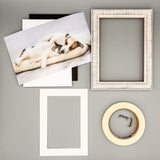 Pack of 25 Acid Free 11x14 Mats Bevel Cut for 8x12 Photos - Oyster Shell White Precut Matboards For Pictures, Photos, Framing