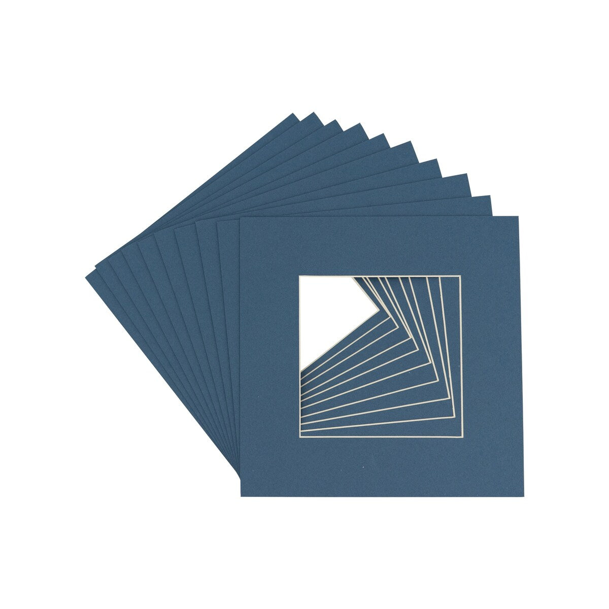 Pack of 25 Acid Free 20x20 Mats Bevel Cut for 8x8 Photos - Steel Blue Precut Matboards For Pictures, Photos, Framing