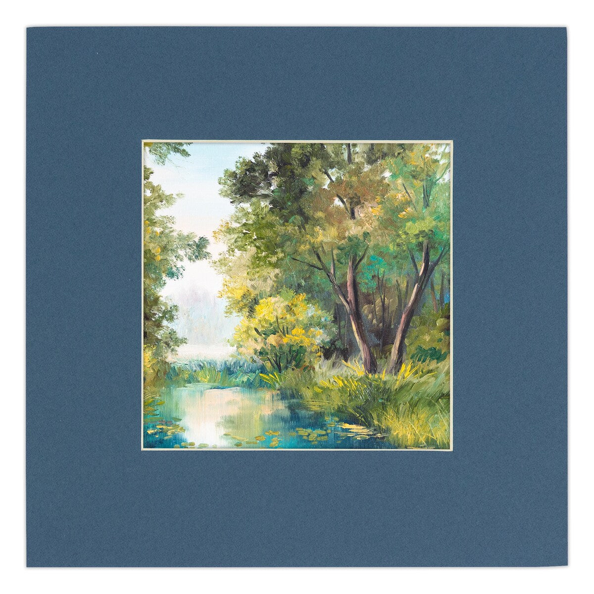 Pack of 25 Acid Free 20x20 Mats Bevel Cut for 8x8 Photos - Steel Blue Precut Matboards For Pictures, Photos, Framing