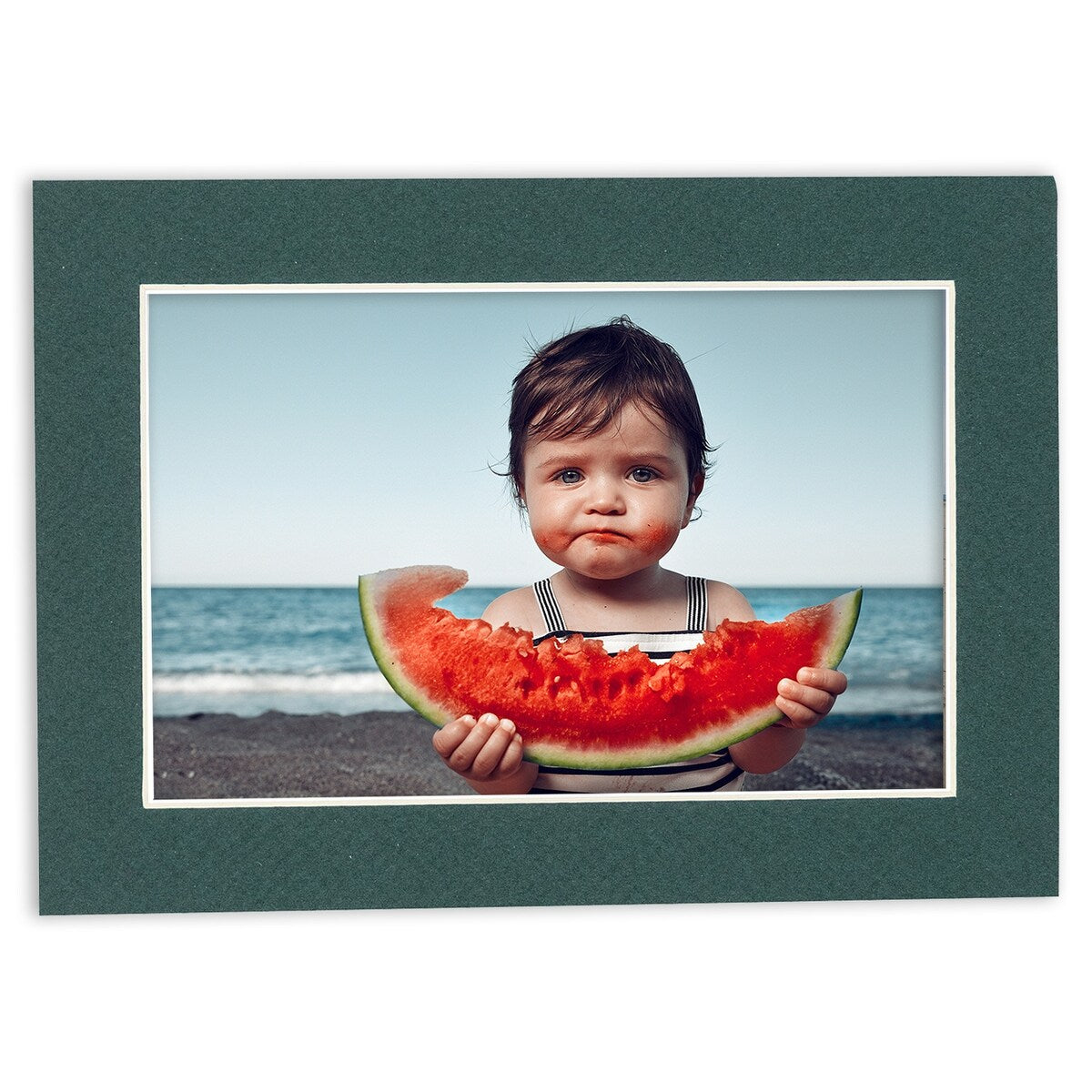 Pack of TEN 11x14 Mats Bevel Cut for 8x10 Photos - Acid Free Forest Green Precut Matboards For Pictures, Photos, Framing
