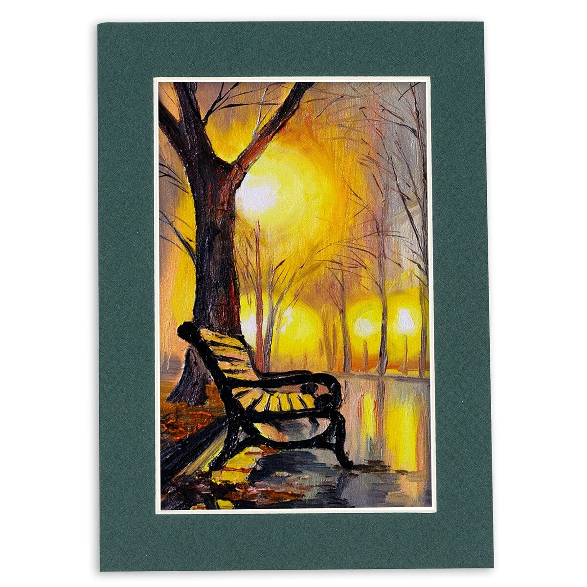 Pack of TEN 11x14 Mats Bevel Cut for 8x10 Photos - Acid Free Forest Green Precut Matboards For Pictures, Photos, Framing