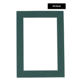 Pack of TEN 11x14 Mats Bevel Cut for 8x10 Photos - Acid Free Forest Green Precut Matboards For Pictures, Photos, Framing