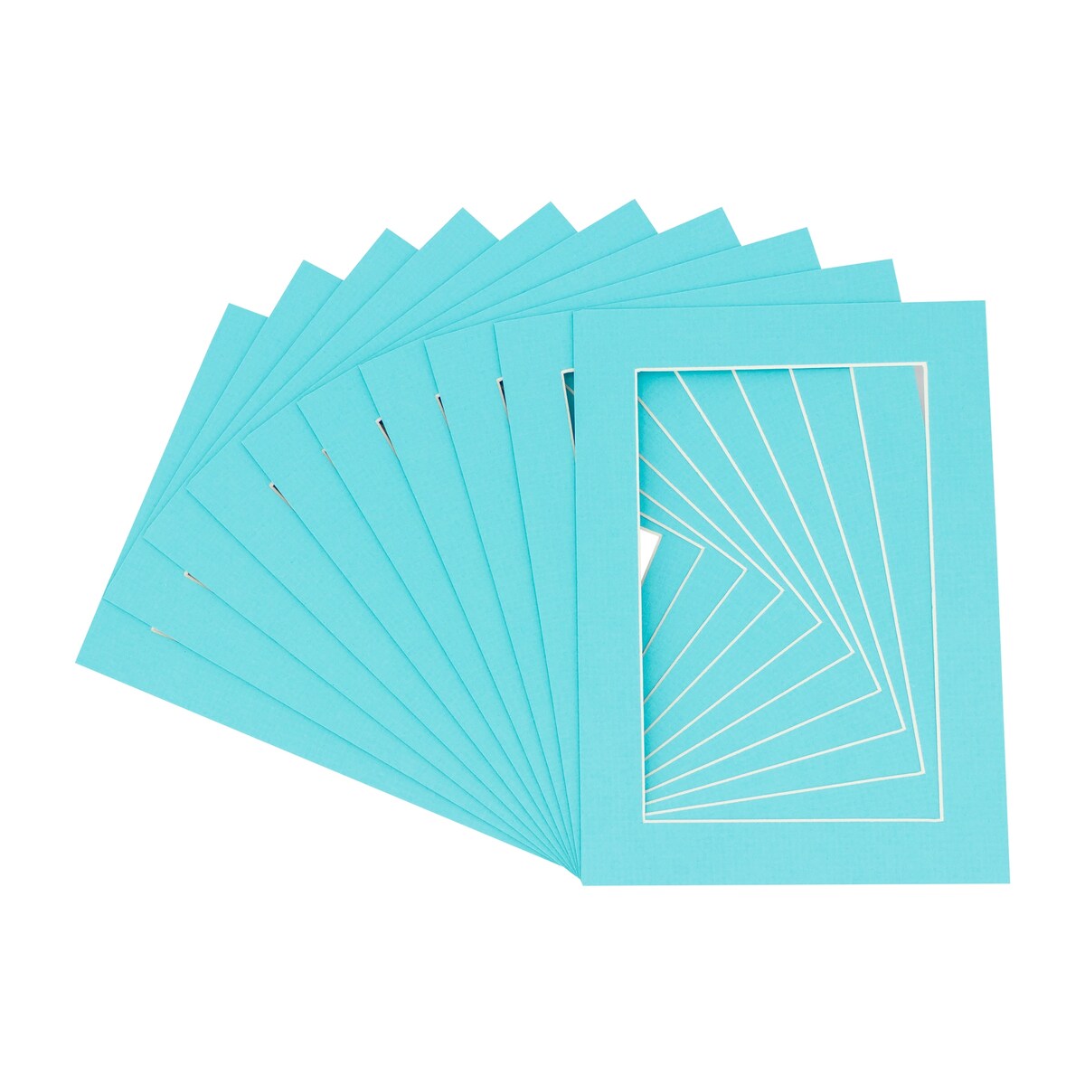 Pack of TEN 12x16 Mats Bevel Cut for 10x13 Photos - Acid Free Aquamarine Blue Precut Matboards For Pictures, Photos, Framing