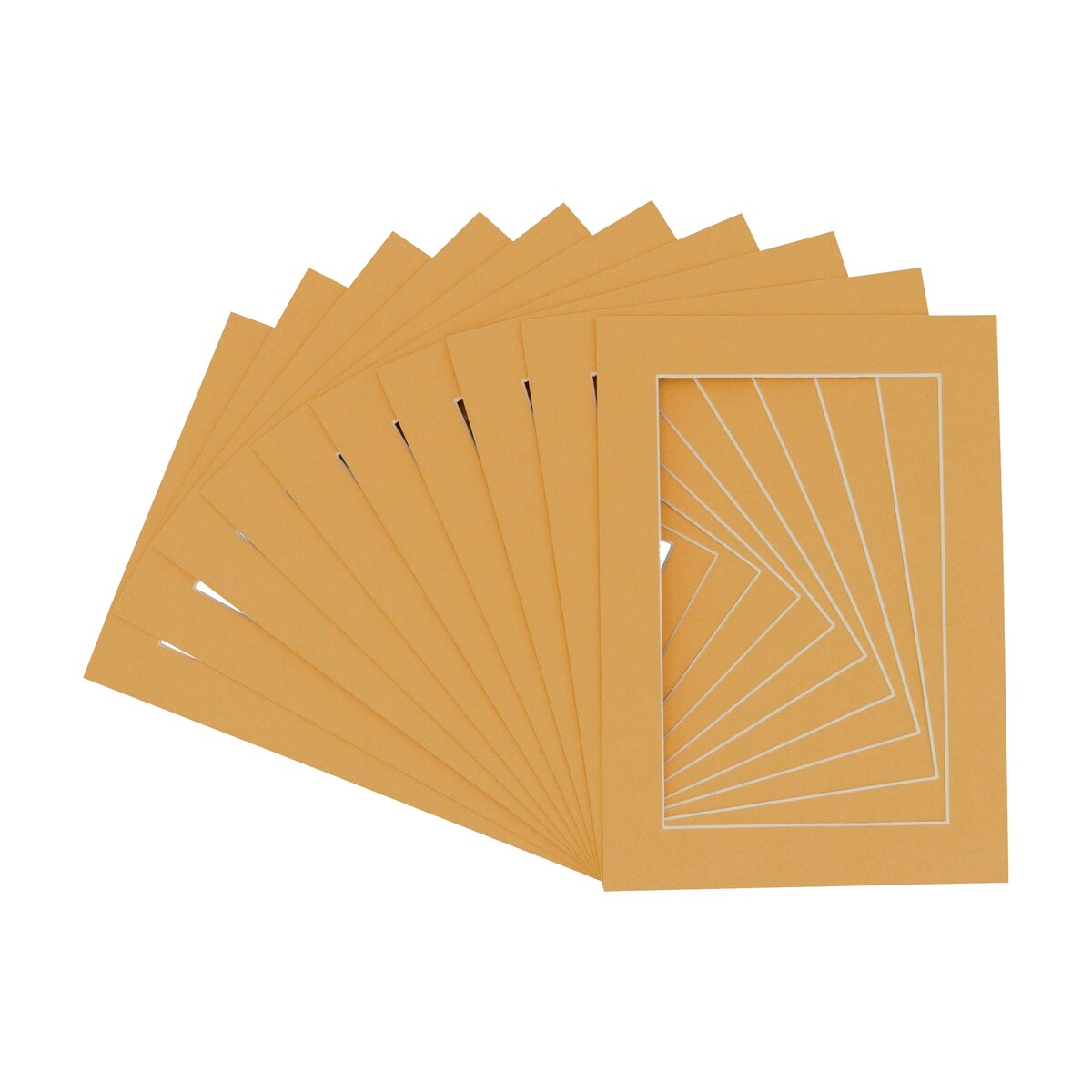 Pack of TEN 12x16 Mats Bevel Cut for 8x12 Photos - Acid Free Topaz Orange Precut Matboards For Pictures, Photos, Framing