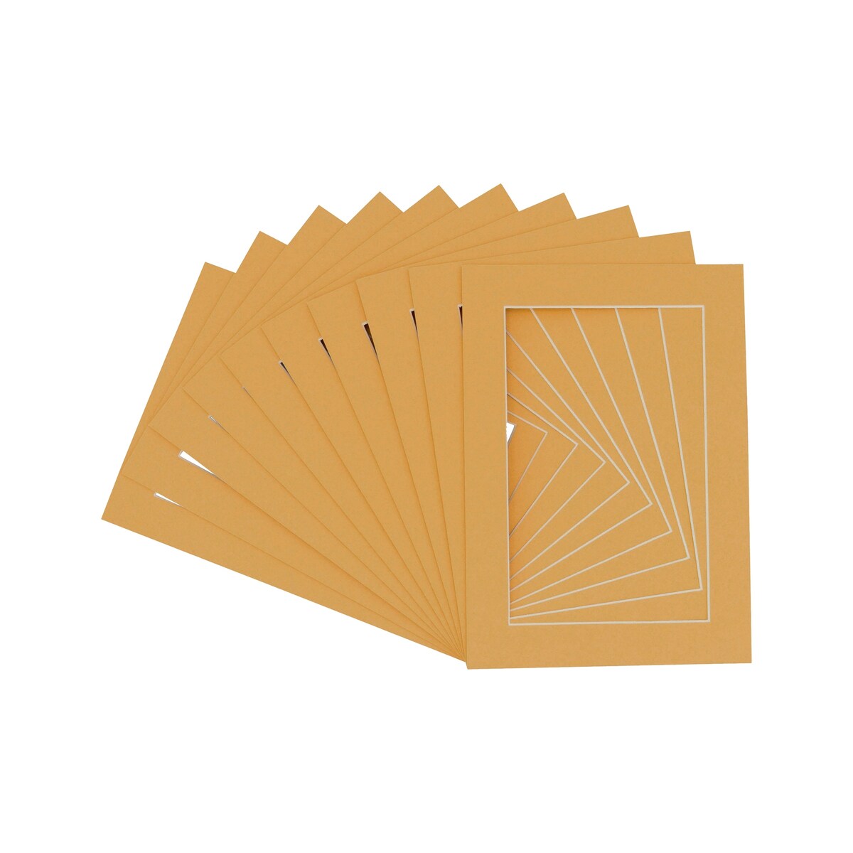 Pack of TEN 12x16 Mats Bevel Cut for 8x12 Photos - Acid Free Topaz Orange Precut Matboards For Pictures, Photos, Framing