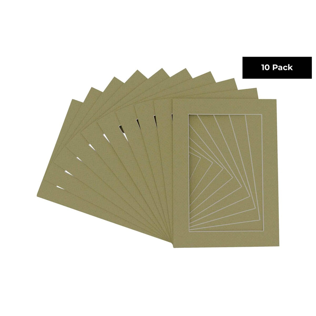 Pack of TEN 12x18 Mats Bevel Cut for 11x15 Photos - Acid Free Valley Green Precut Matboards For Pictures, Photos, Framing