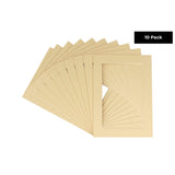 Pack of TEN 15x30 Mats Bevel Cut for 10x24 Photos - Acid Free Tan Precut Matboards For Pictures, Photos, Framing