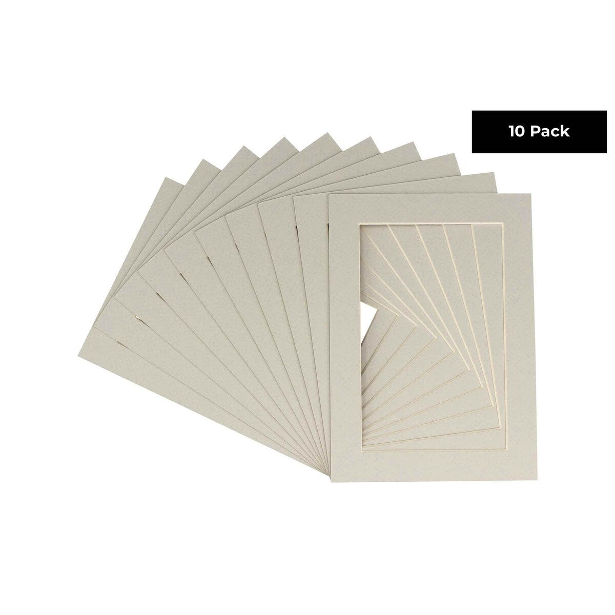 Pack of TEN 16x24 Mats Bevel Cut for 12x21 Photos - Acid Free Taupe Beige Precut Matboards For Pictures, Photos, Framing