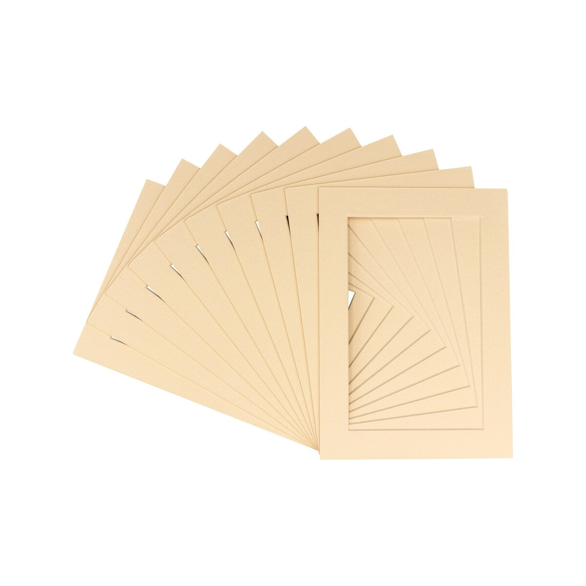 Pack of TEN 5x7 Mats Bevel Cut for 4x6 Photos - Acid Free Beige Precut Matboards For Pictures, Photos, Framing