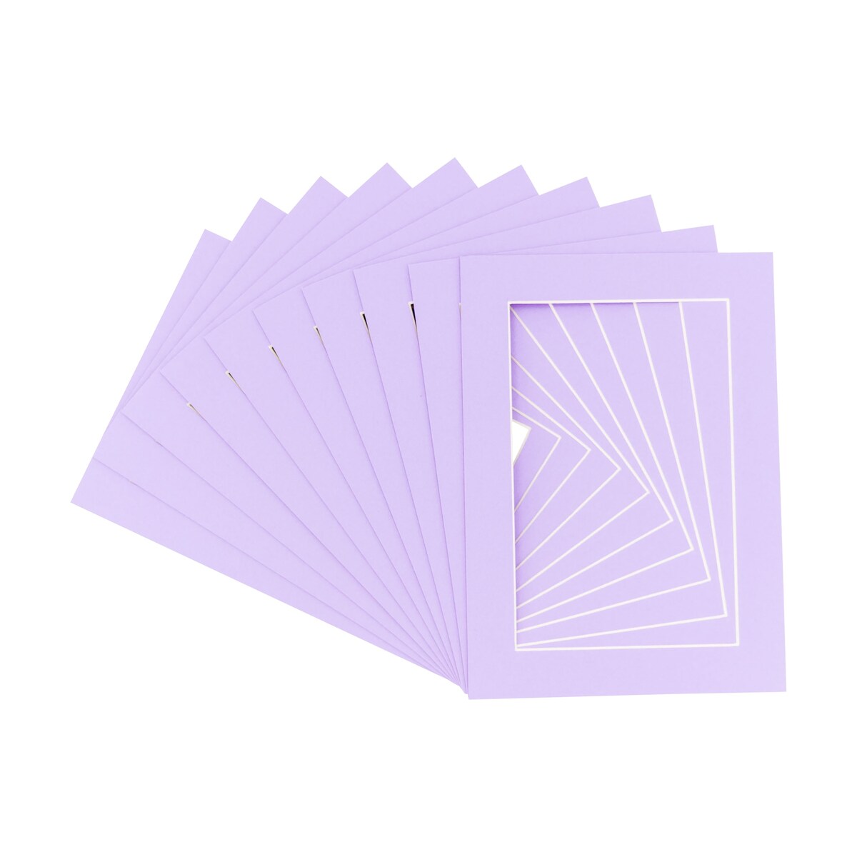Pack of TEN 8x20 Mats Bevel Cut for 5x15 Photos - Acid Free Light Purple Precut Matboards For Pictures, Photos, Framing