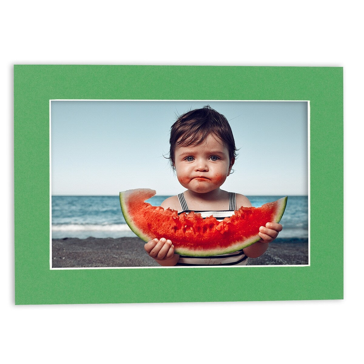 Pack of TEN 9x14 Mats Bevel Cut for 7x11 Photos - Acid Free Bright Green Precut Matboards For Pictures, Photos, Framing