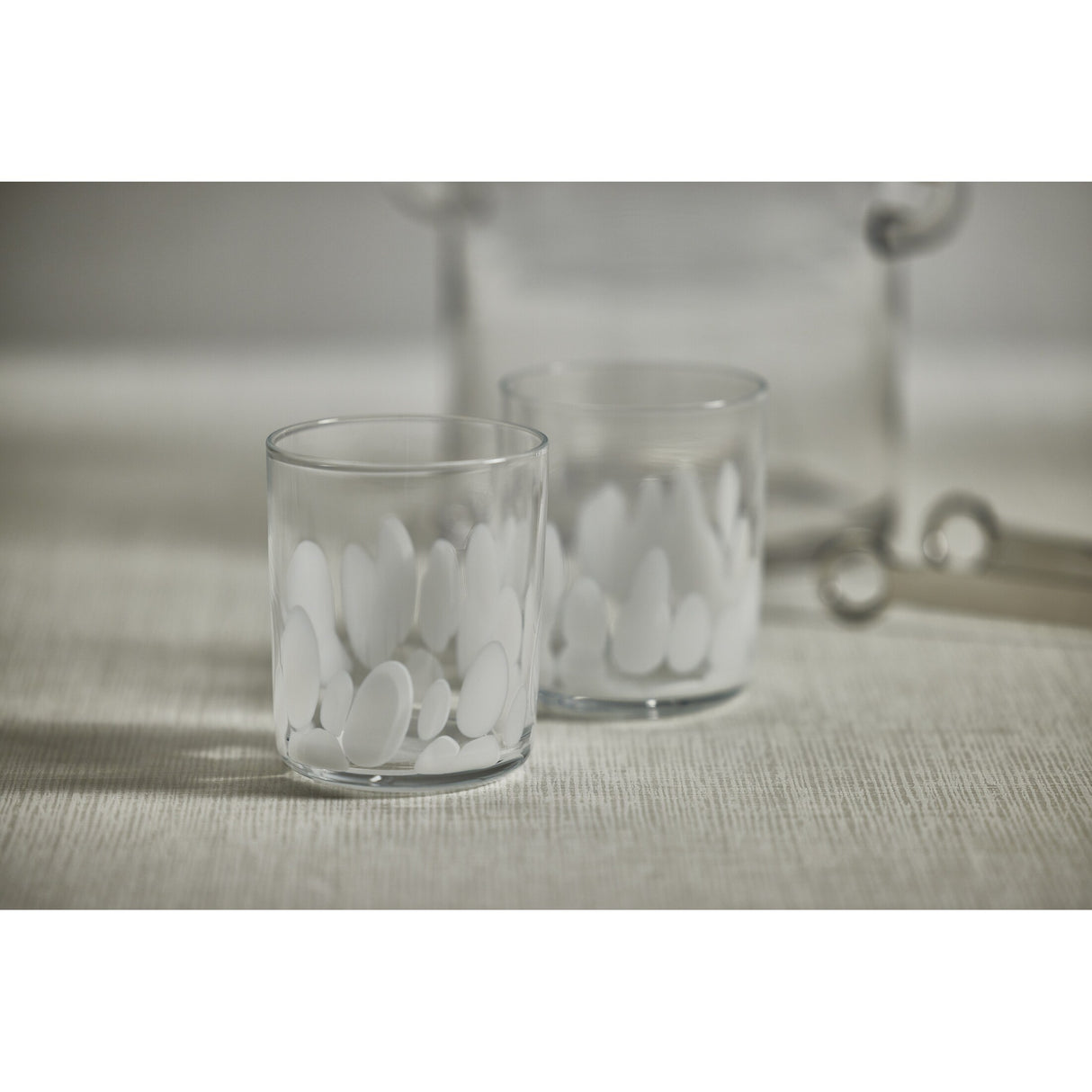 Pacos White Spot Tumbler Glasses, Set of 4