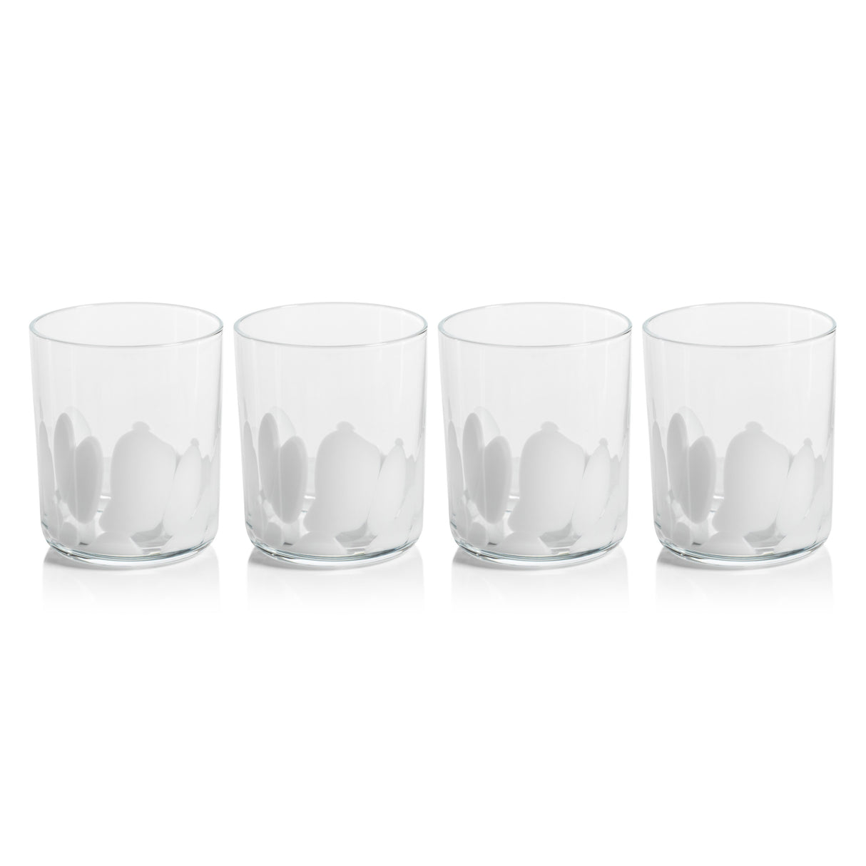 Pacos White Spot Tumbler Glasses, Set of 4