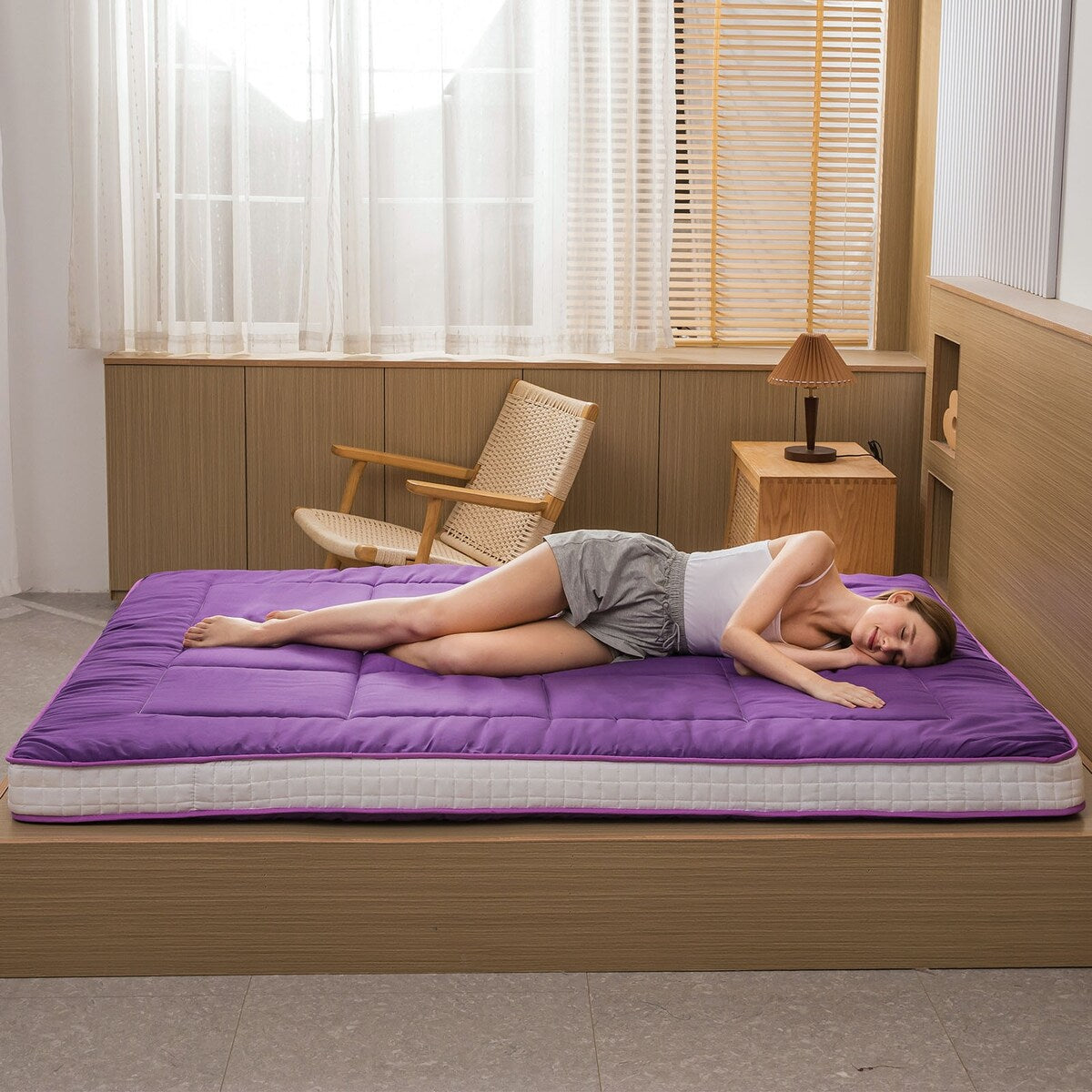 Padded Japanese Roll Up Floor Futon Mattress