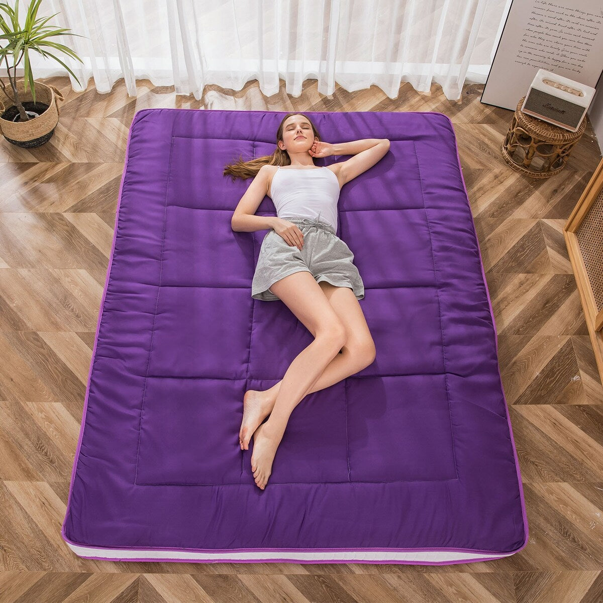 Padded Japanese Roll Up Floor Futon Mattress