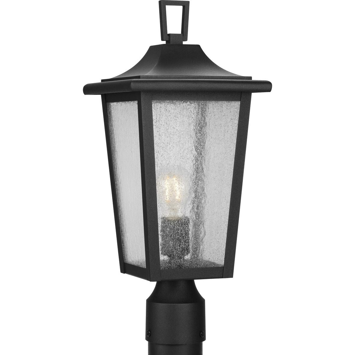 Padgett Collection One-Light Textured Black Outdoor Post Light - 8 in x 8 in x 18.5 in