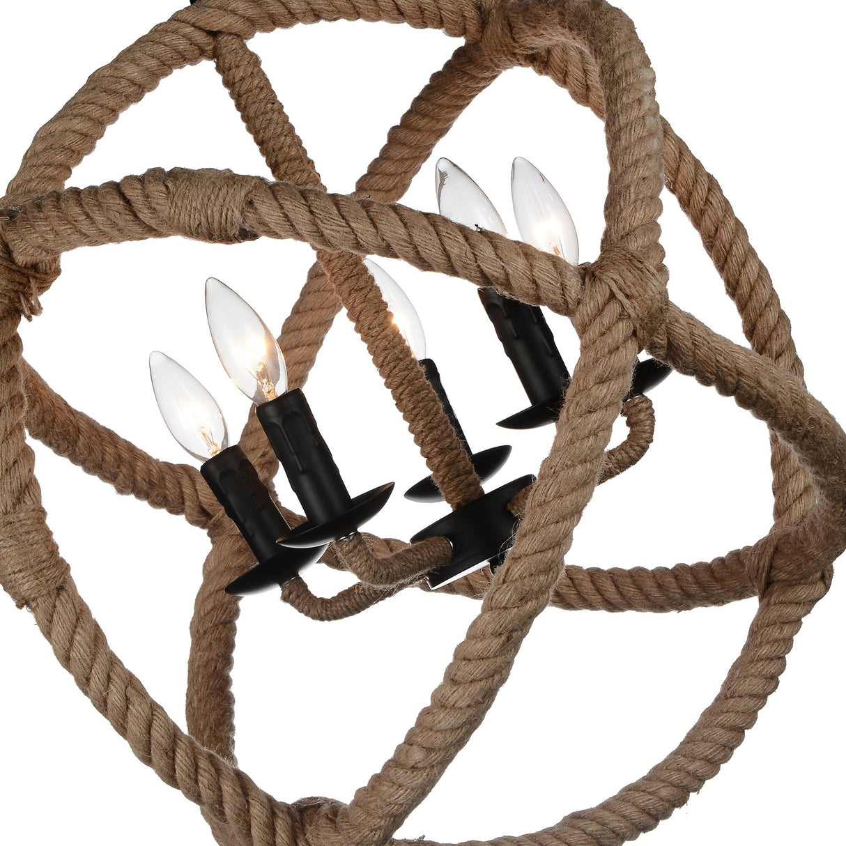 Padma 5 Light Up Chandelier With Black Finish