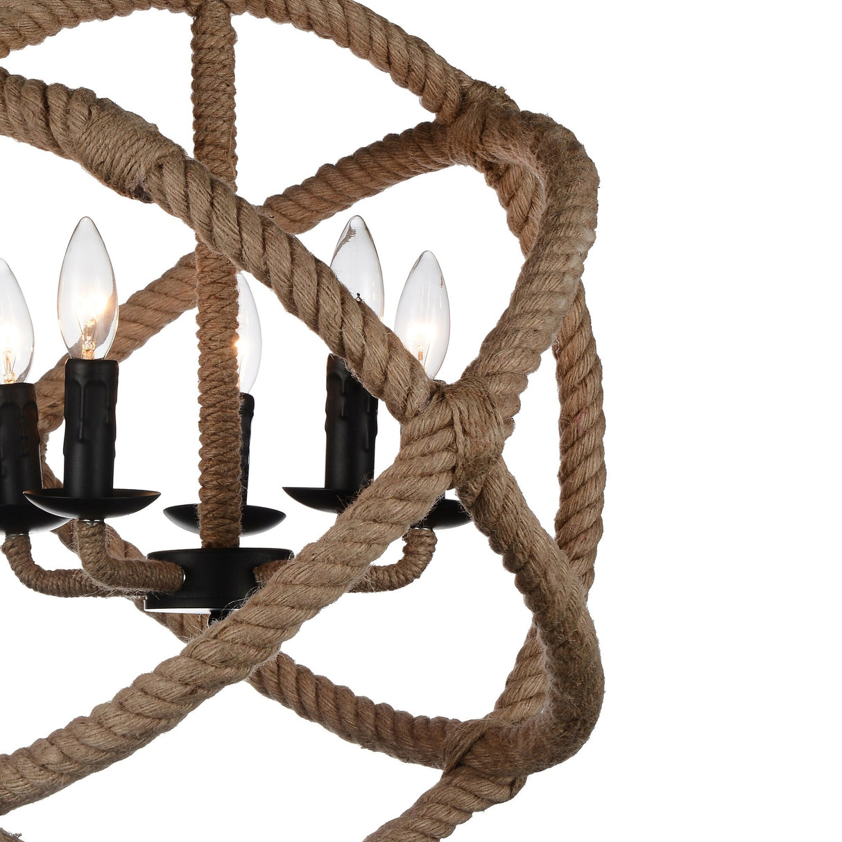 Padma 5 Light Up Chandelier With Black Finish