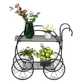 Paint With Handle Cart Shape 2 Layer Plant Stand