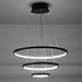 Modern Painted Black 3 Rings LED Pendant Light Fixture