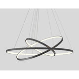 Modern Painted Black 3 Rings LED Pendant Light Fixture